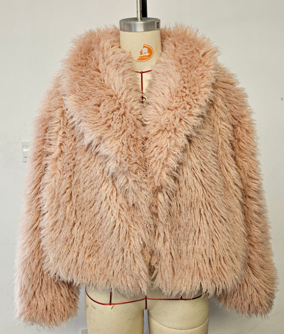 Oversized faux fur jacket for women Chic und Stil