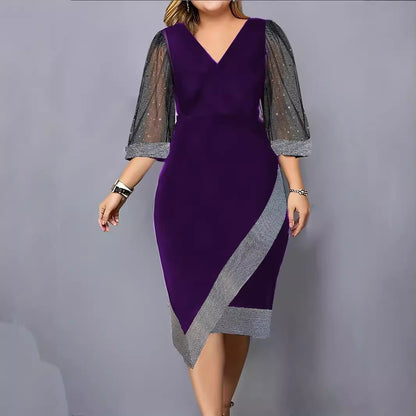 Dames Élégant Robe Sans Manches V Décolleté Chic und Stil