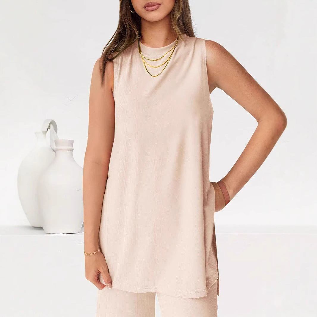 Dames Haut décontracté et ensemble de pantalon large Chic und Stil