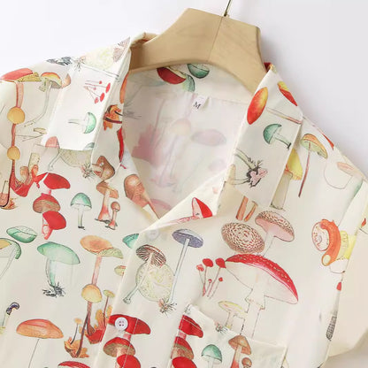 Chemise à manches longues pour femmes avec un motif de champignon créatif et des matériaux de haute qualité Chic und Stil