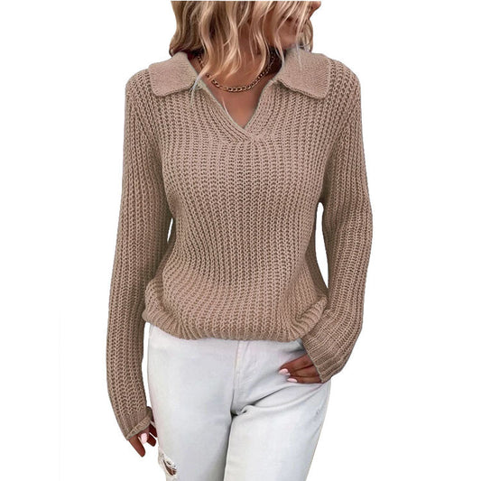 Pull en tricot pour femmes avec un col élégant et une coupe décontractée Chic und Stil