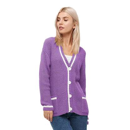 Dames gros tricot cardigan avec poches Chic und Stil