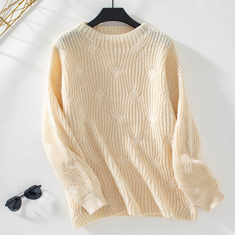 Pull en grosse maille pour femmes avec un motif de vagues saisissant Chic und Stil