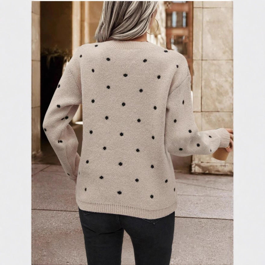 Pull en maille à motifs pour femmes avec col ras du cou et coupe décontractée Chic und Stil