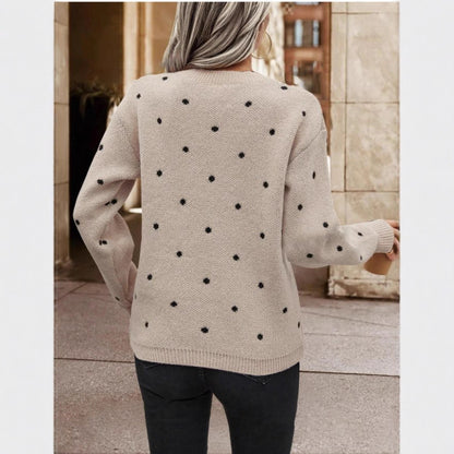 Pull en maille à motifs pour femmes avec col ras du cou et coupe décontractée Chic und Stil
