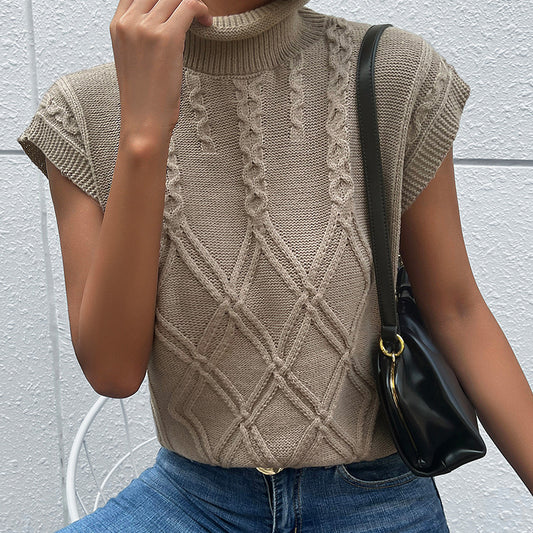 Femme Cozy Tricot torsadé sans manches Pull Chic und Stil