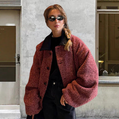 Dames hoodie surdimensionné avec grand col Chic und Stil