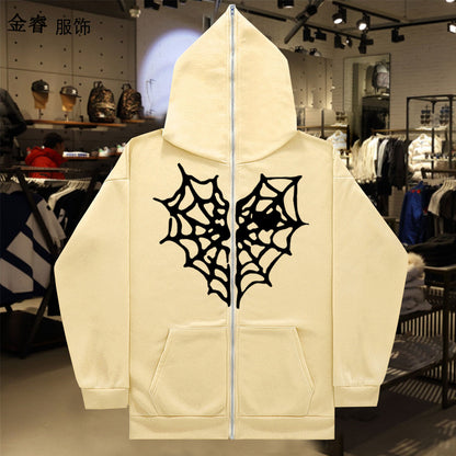 Dame Hoodie avec un design de toile d'araignée saisissant Chic und Stil