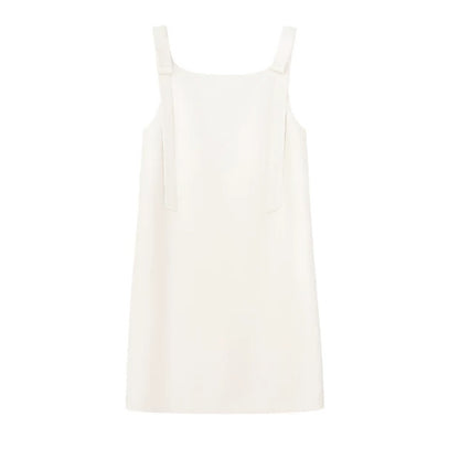 Robe shift à épaules nouées minimaliste pour femmes Chic und Stil