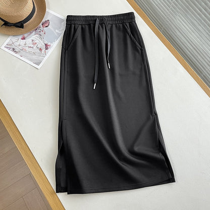 Jupe de loisir pour femmes avec fentes latérales et taille ajustable Chic & Stil
