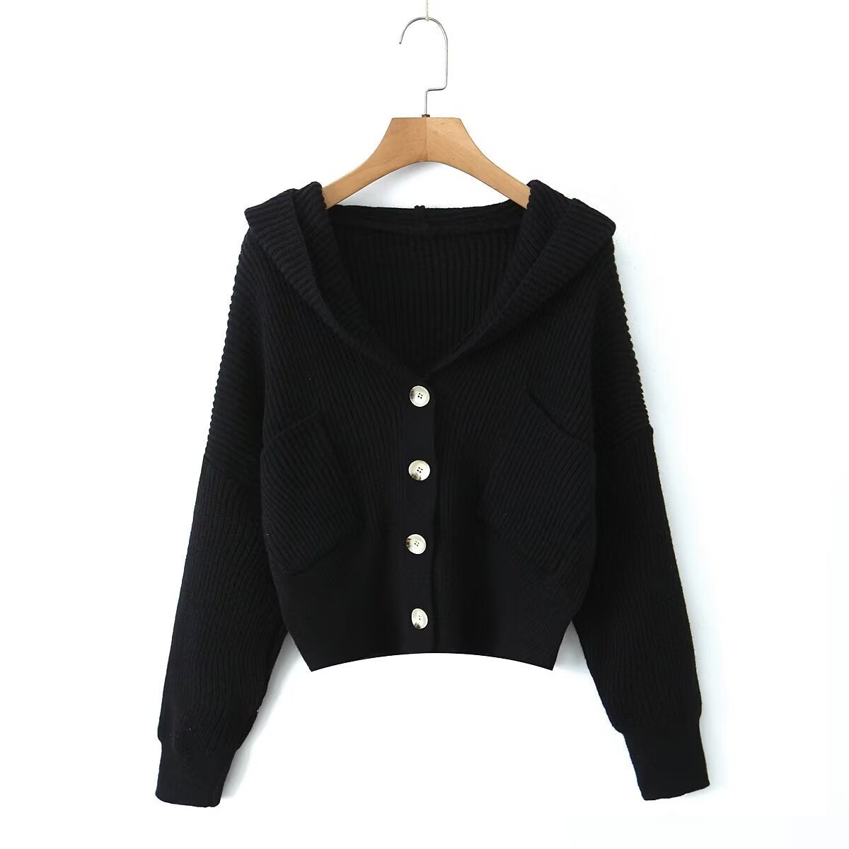 Dames décontractée gilet en tricot avec capuche et poches pratiques Chic und Stil