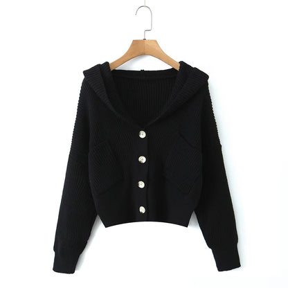 Dames décontractée gilet en tricot avec capuche et poches pratiques Chic und Stil