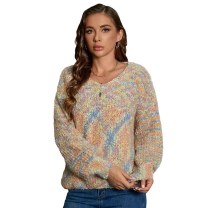 Dames Pull moelleux avec motif coloré Chic und Stil