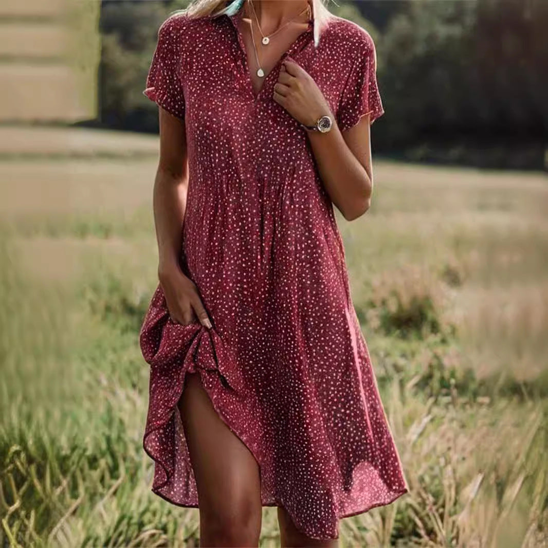 Robe chemise pour dames avec col polo et tissu léger et respirant Chic und Stil