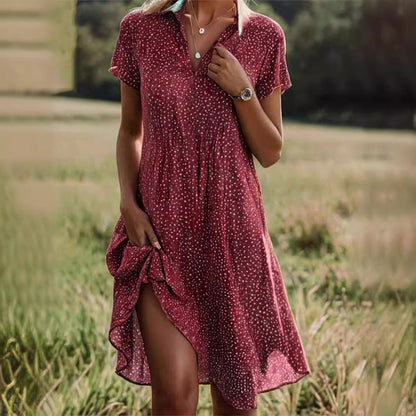 Robe chemise pour dames avec col polo et tissu léger et respirant Chic und Stil