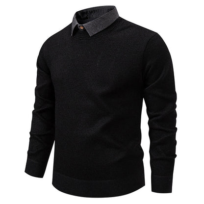 Pull en maille fine pour homme avec design de col moderne Chic und Stil