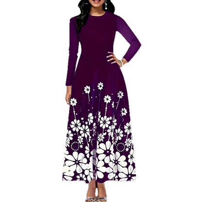 Robe maxi femme avec design floral et poches latérales pratiques Chic und Stil