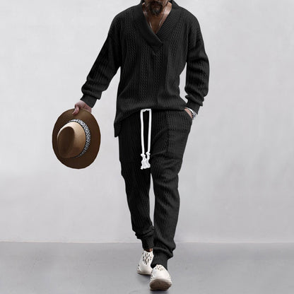 Costume en tricot décontracté pour hommes avec des structures en rib modernes Chic und Stil