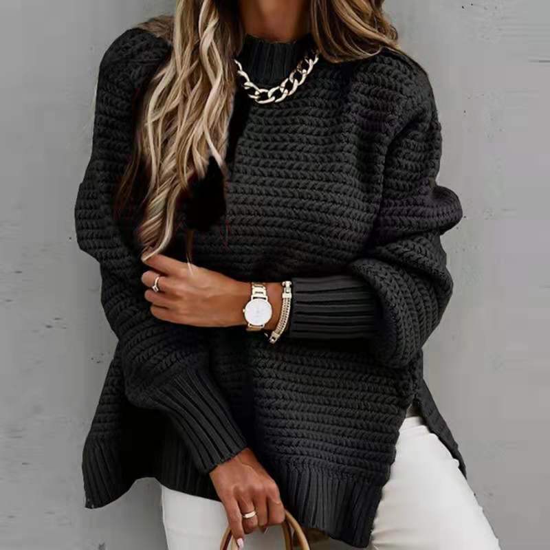Pull en tricot épais pour femmes avec coupe décontractée et col montant Chic und Stil