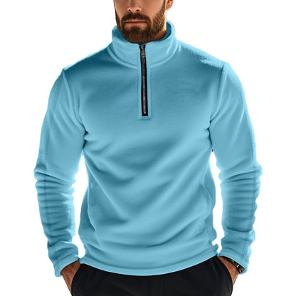 Homme pull en fleece à col haut et ouverture zip pratique Chic und Stil