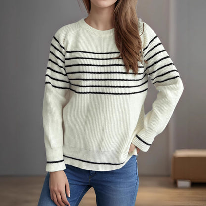 Pull décontracté pour femmes avec un motif rayé moderne et une coupe ample Chic und Stil