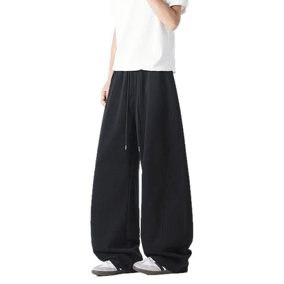 Casual wide pants for men with elastic waistband and practical side pockets Chic and Style
