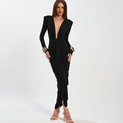Robe enveloppante élégante pour femmes avec des détails de drapée raffinés Chic und Stil