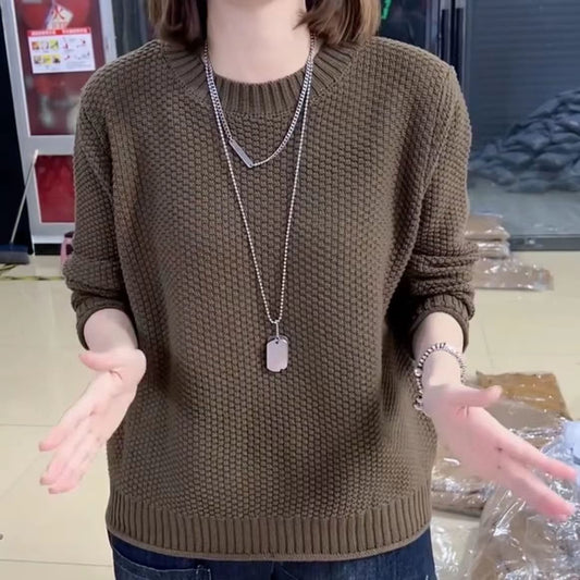 Pull-over en tricot décontracté pour femmes avec une surface texturée et une coupe ample Chic und Stil
