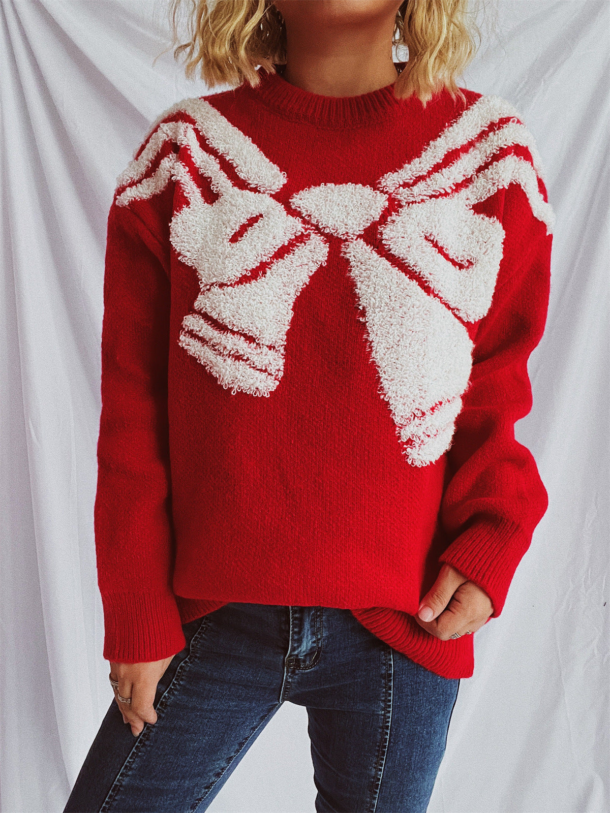Pull en tricot pour femmes avec un design festif et un matériau doux Chic und Stil