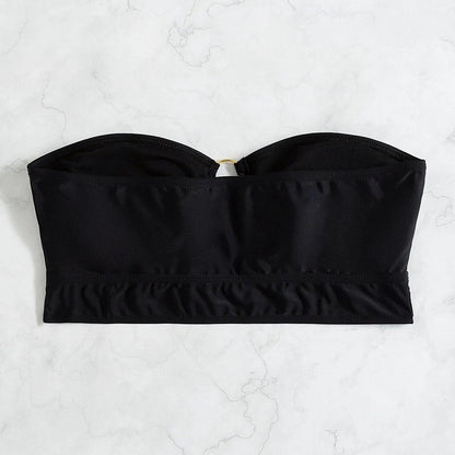 Bikini-top bustier pour femmes avec fronces et accents dorés Chic und Stil