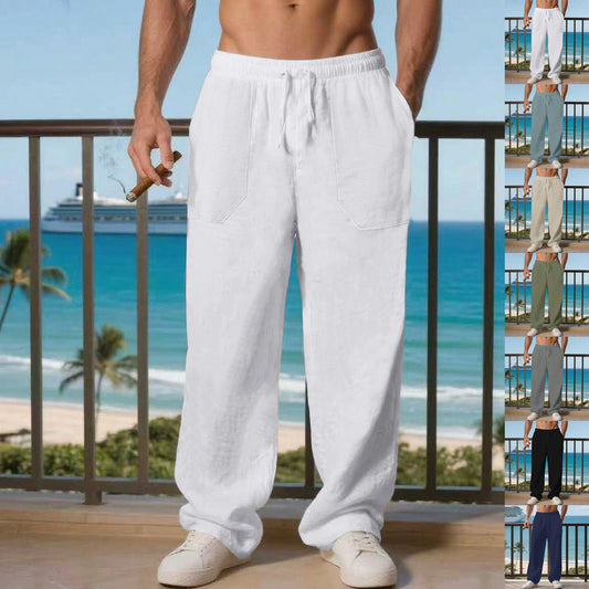 Comfortable beach pants for men with side pockets and elastic waistband Chic and Style