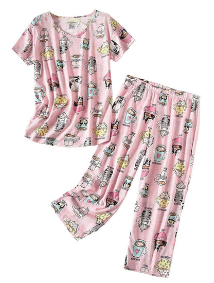 Fun graphic pajama set for women Chic and Style