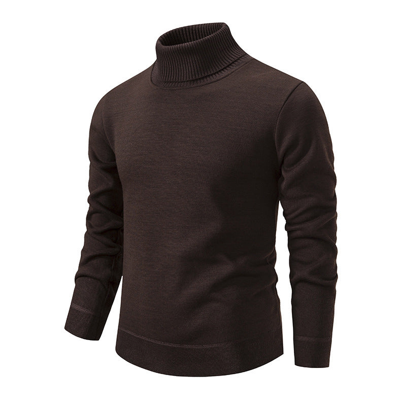 Pull à col roulé pour hommes en tricot doux avec design structuré Chic und Stil