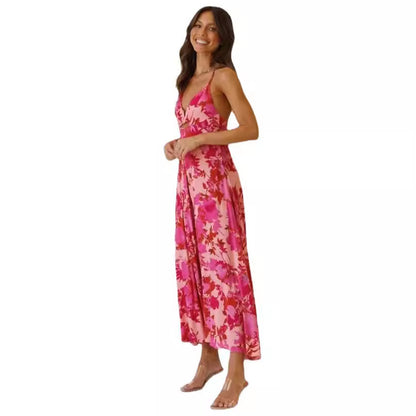 Robe midi A-ligne inspirée des fleurs Chic und Stil pour femmes