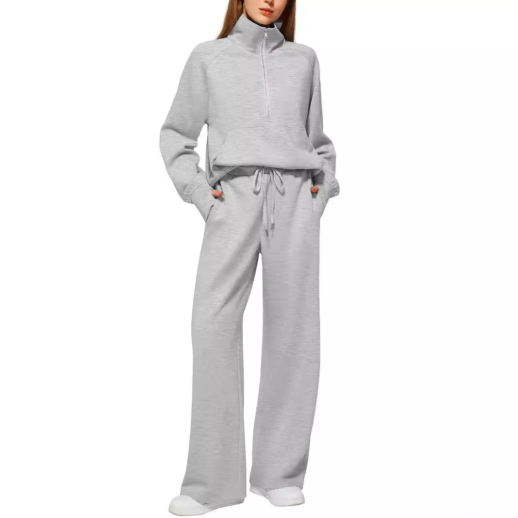 Ladies sports set with high top and wide pants Chic and Style