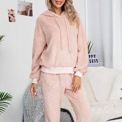 Dames Pull à Capuche en Fleece Set Chic und Stil