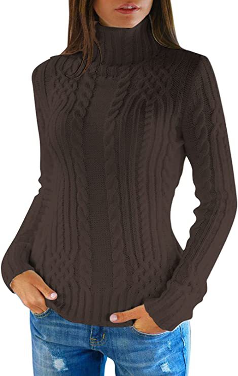 Pull femme avec col haut et motif en torsades Chic und Stil