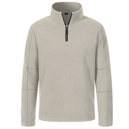 Fleece pullover for men with half-zip and high collar Chic and Style