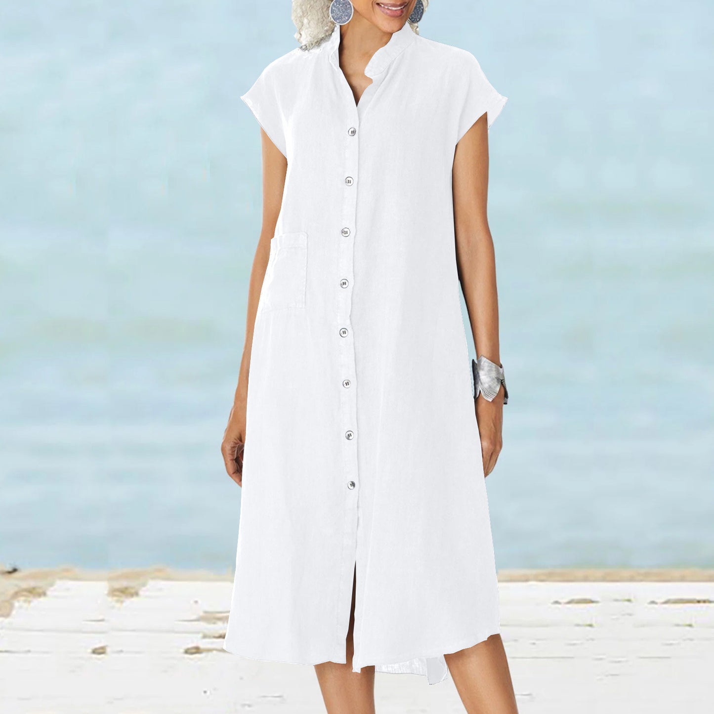 Robe boutonnée décontractée pour femmes Chic und Stil