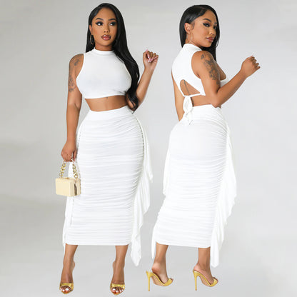 High Waist Bodycon Dress and Crop Top Set for Women Chic and Stylish