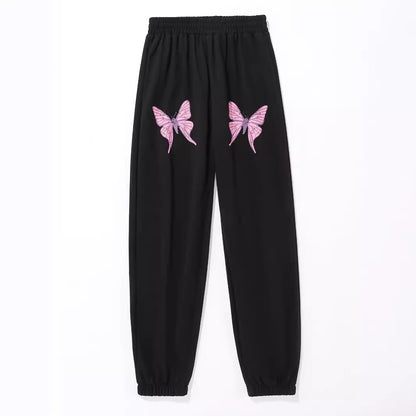 Women's sports pants with colorful butterfly details Chic and Style