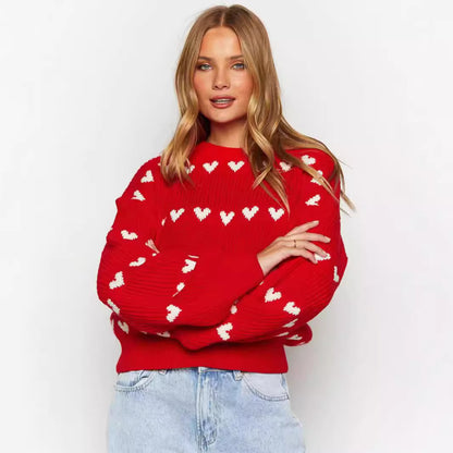 Pull confortable pour femmes avec motif en forme de cœur Chic und Stil