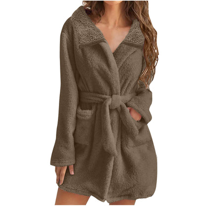 Ladies Cozy Polar Fleece Robe Chic and Style