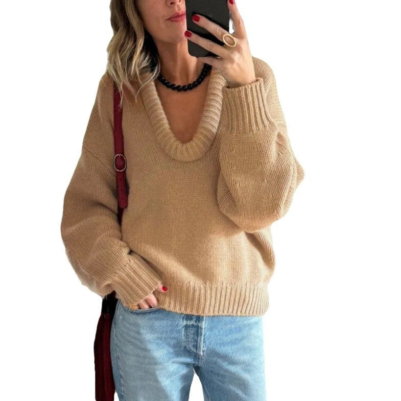 Pull en tricot pour femmes avec décolleté en V et coupe décontractée Chic und Stil