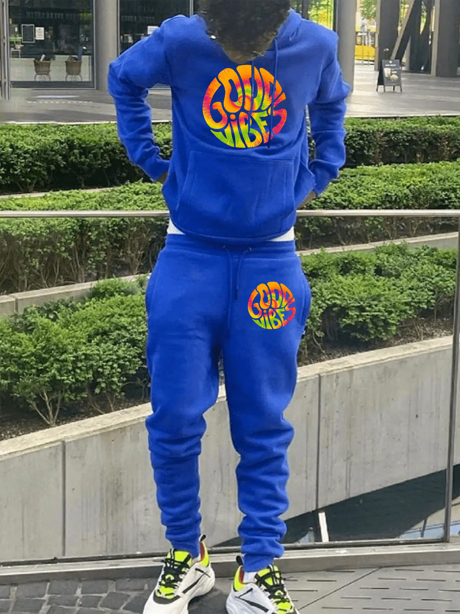 Men's sweatshirt and jogger pants set with colorful graphic design Chic und Stil