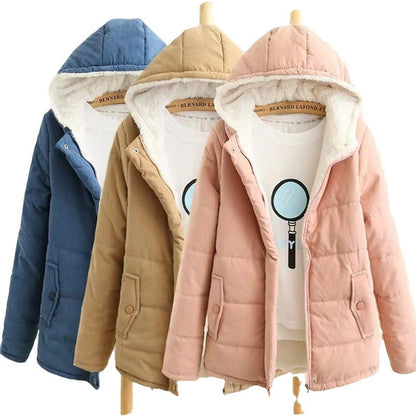 Ladies quilted winter coat with hood and warm inner lining Chic and Style