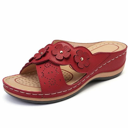 Chaussures pour femmes avec décoration florale Sandales confort à enfiler Chic und Stil