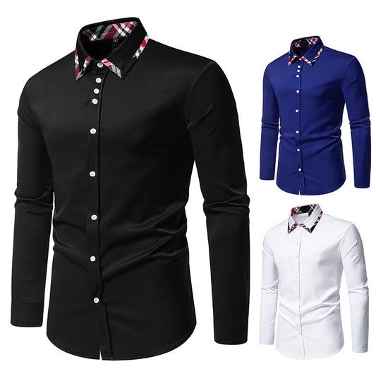 Chemise pour hommes avec col contrastant et coupe moderne Chic und Stil