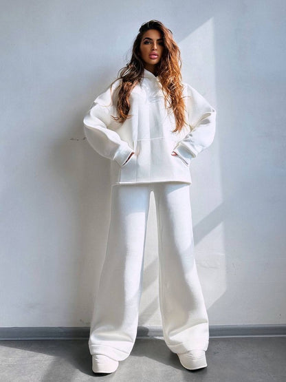 Casual hoodie set for women and palazzo pants Chic und Stil