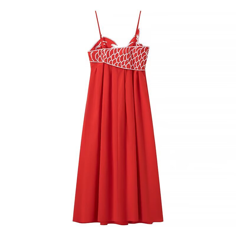 Robe maxi pour femmes avec un design en filet de pêche ludique et des bretelles spaghetti ajustables Chic und Stil